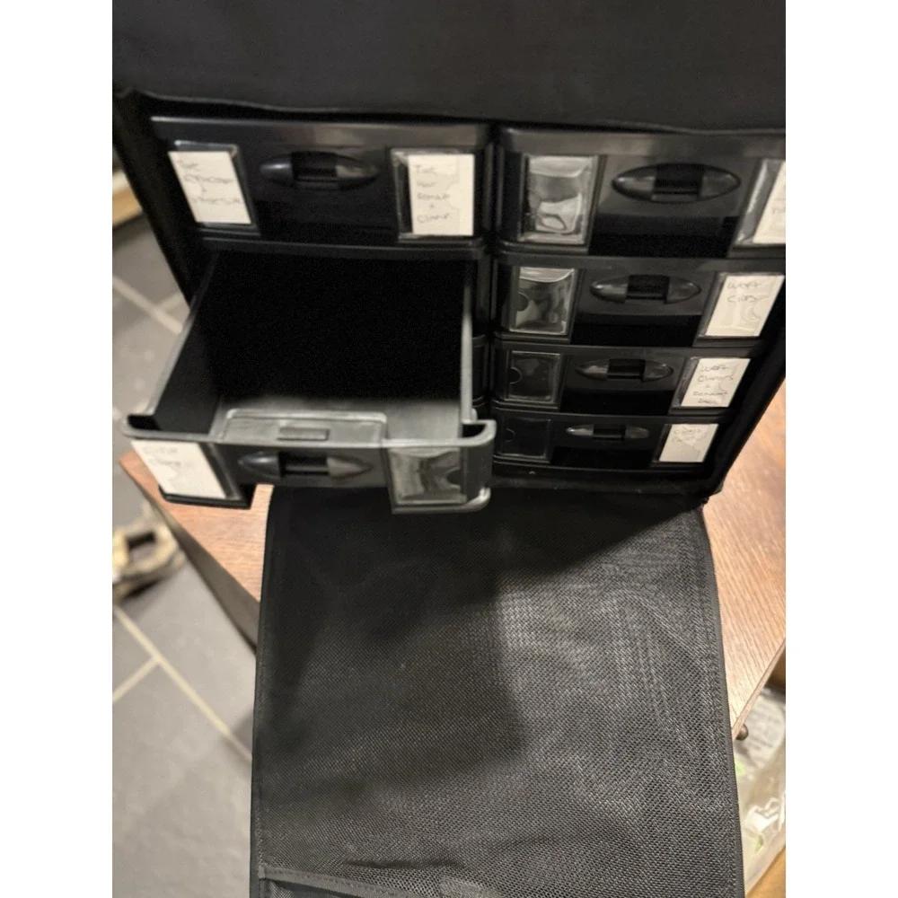 BELLAMI‎ Professional Makeup Hair Trolley Compartments Travel Roller Bag Luggage